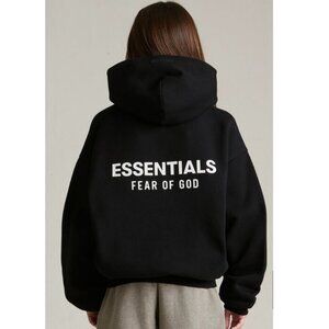 Fear of God Essentials Kids Black Fleece Hoodie